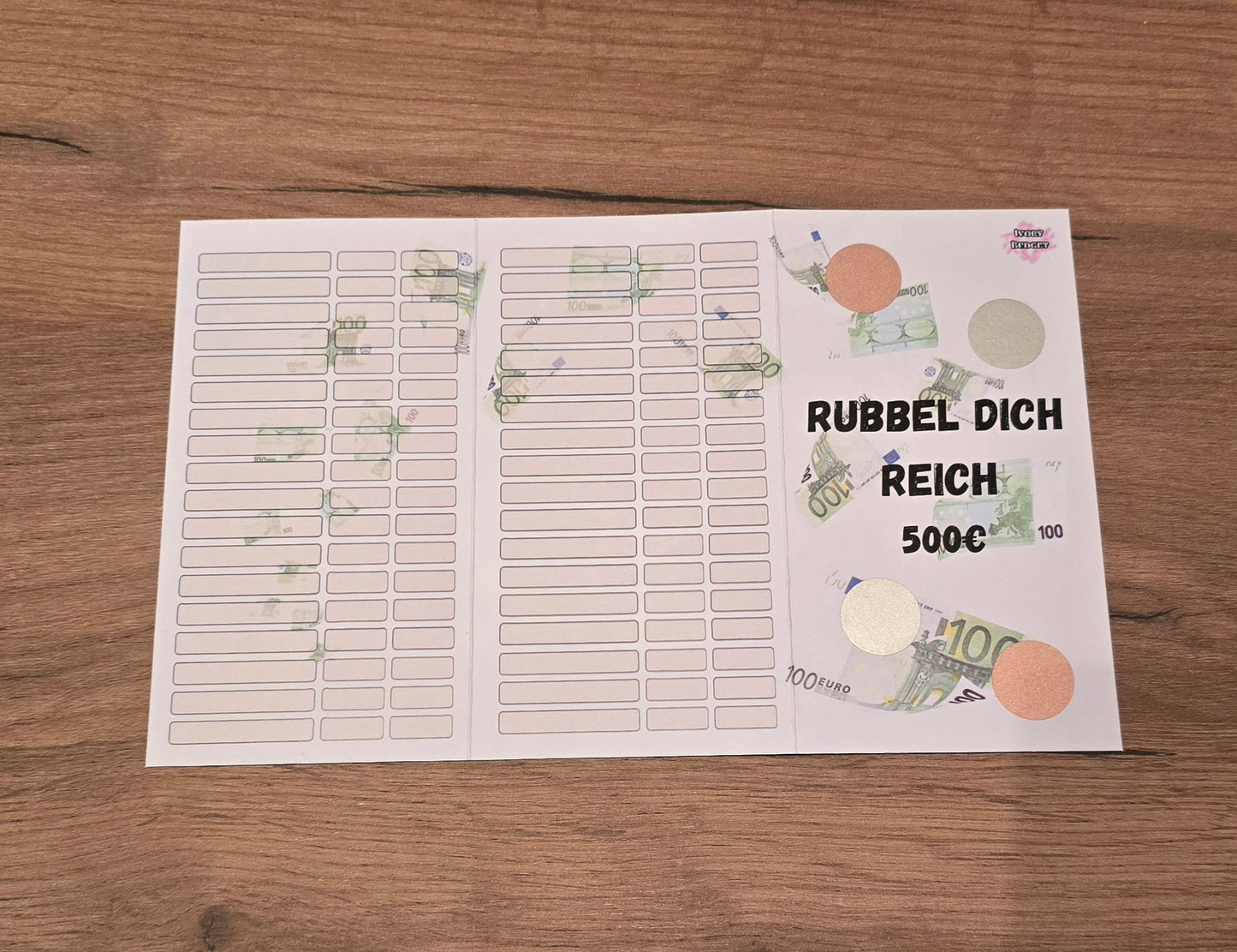 Klappkarte Rubbel dich reich