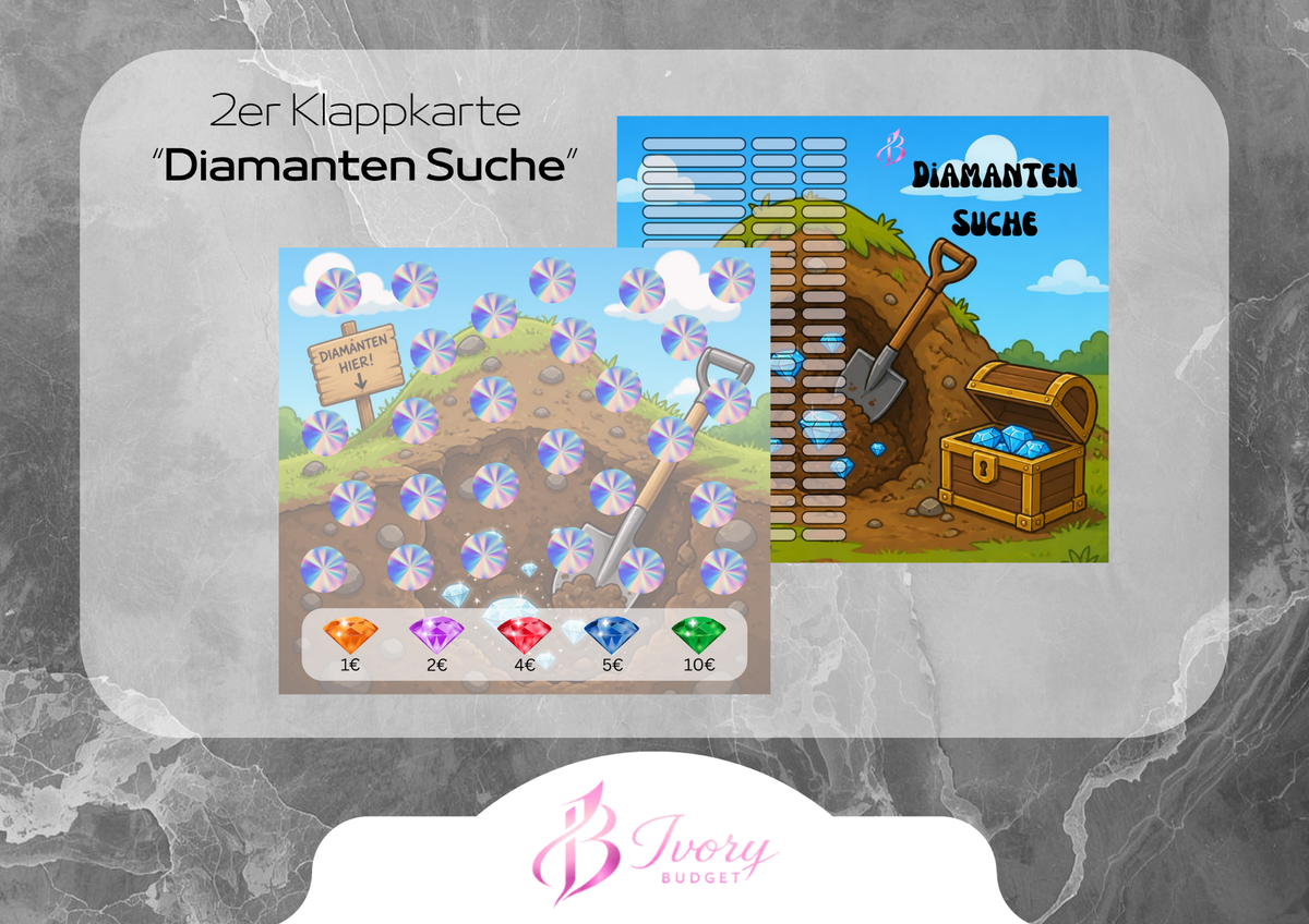 Klappkarte Diamanten Suche