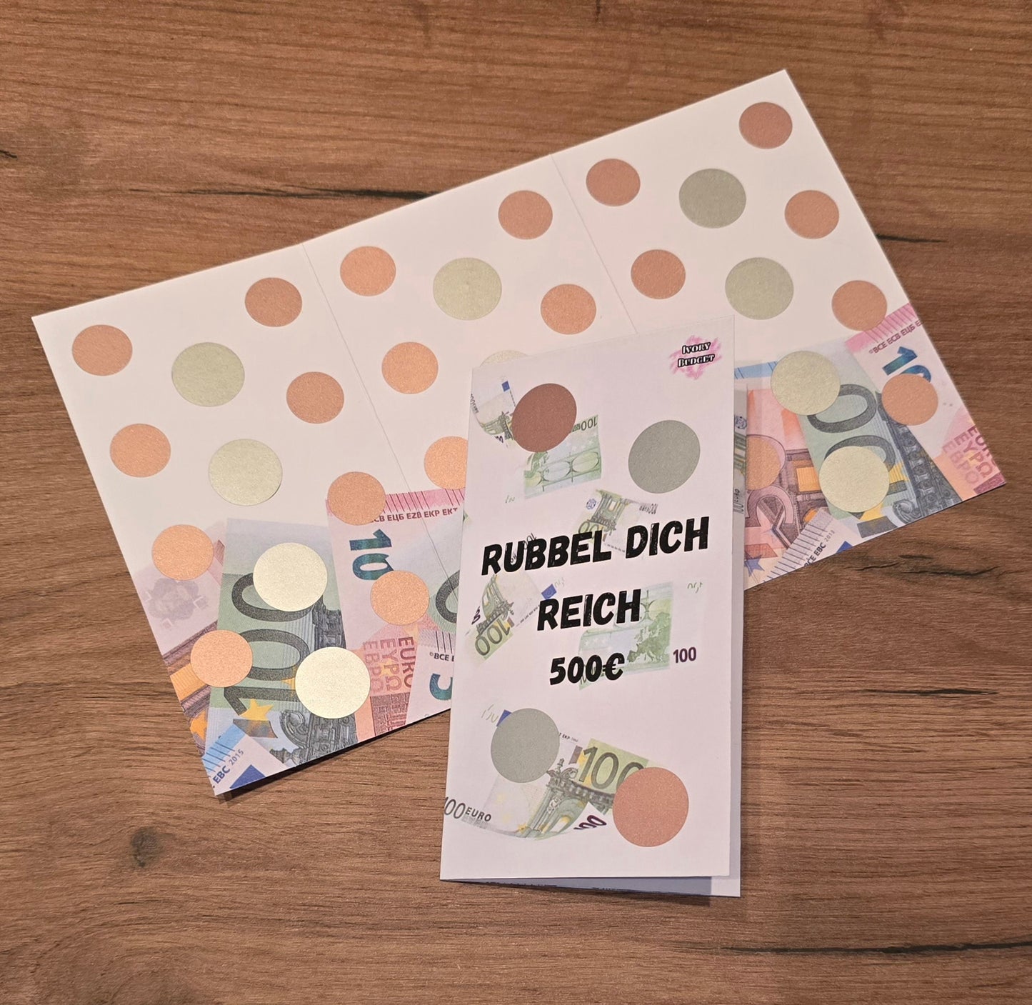 Klappkarte Rubbel dich reich