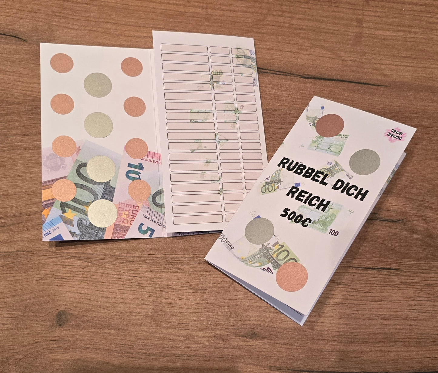 Klappkarte Rubbel dich reich