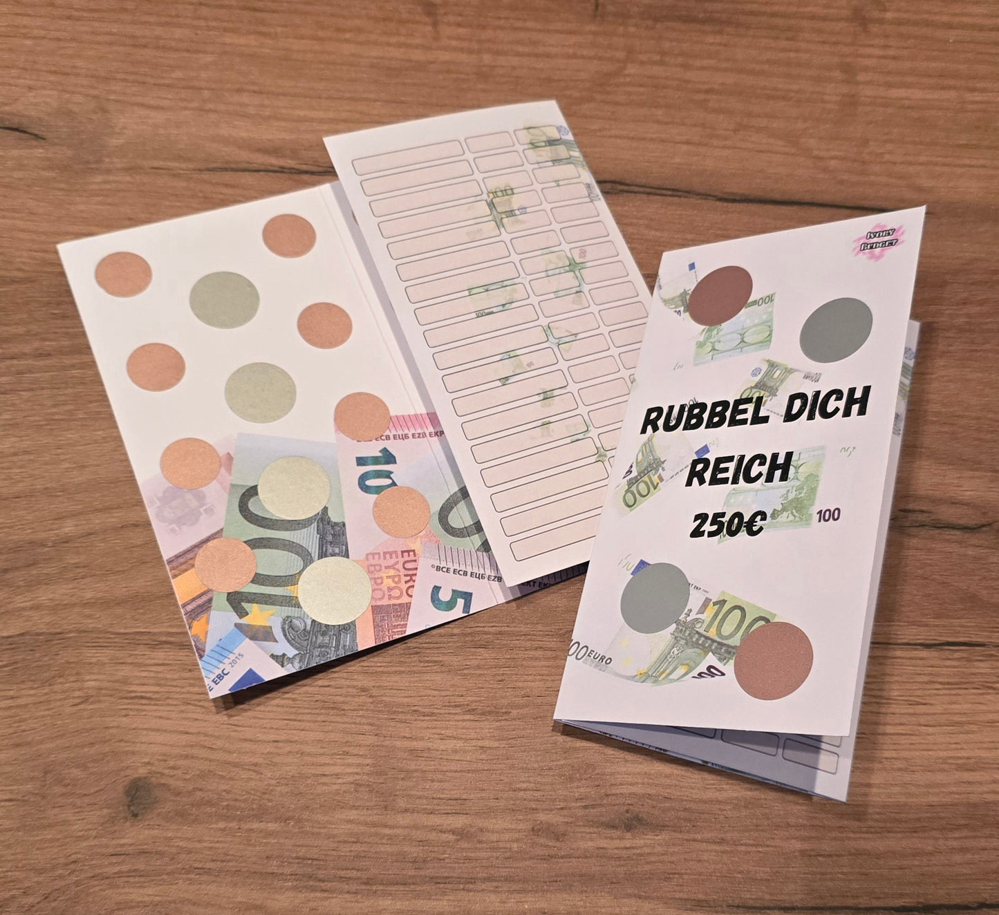 Klappkarte Rubbel dich reich