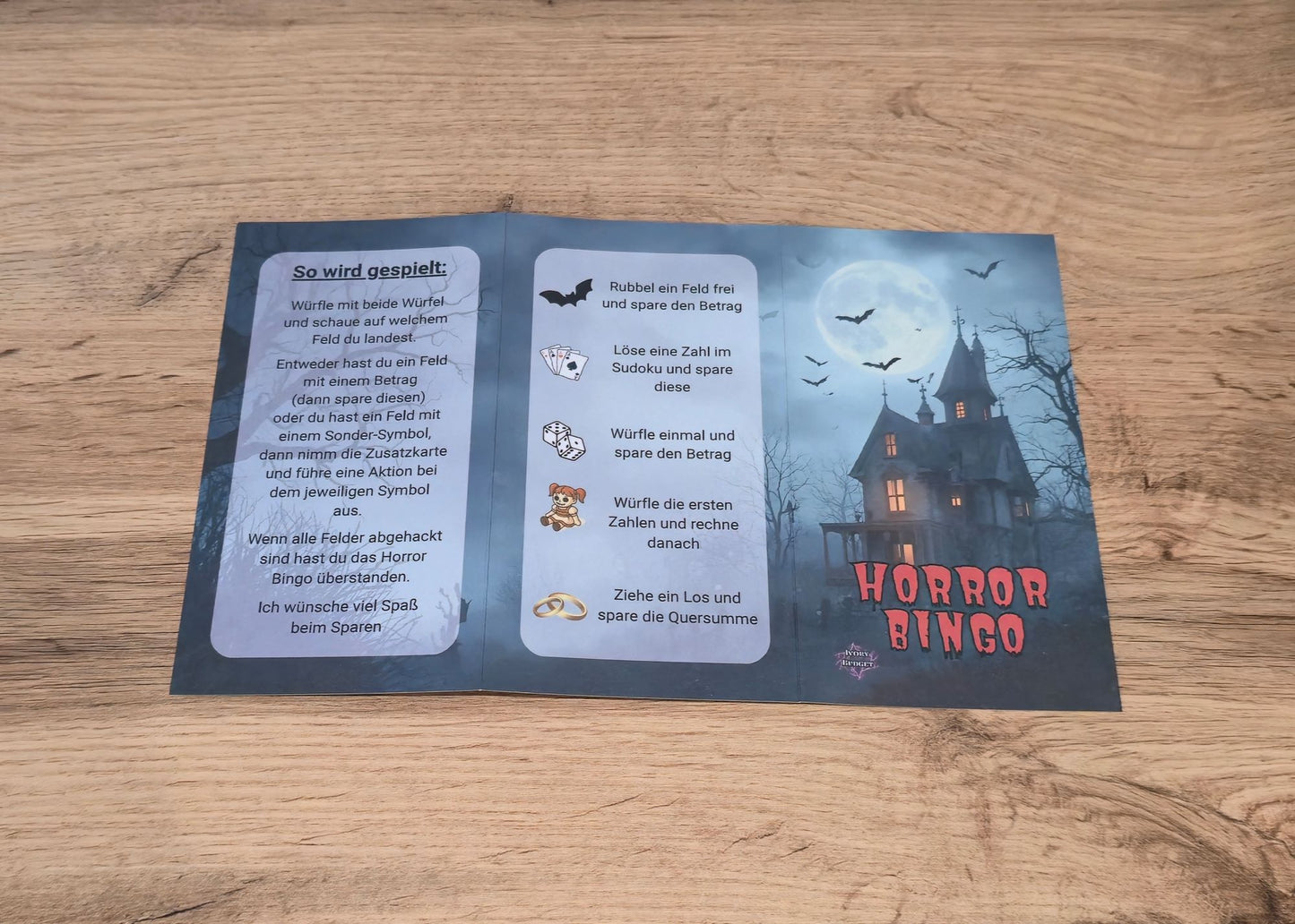 Klappkarte Horror Bingo