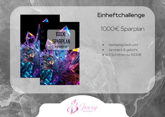 Einheftchallenge 1000€ Sparplan