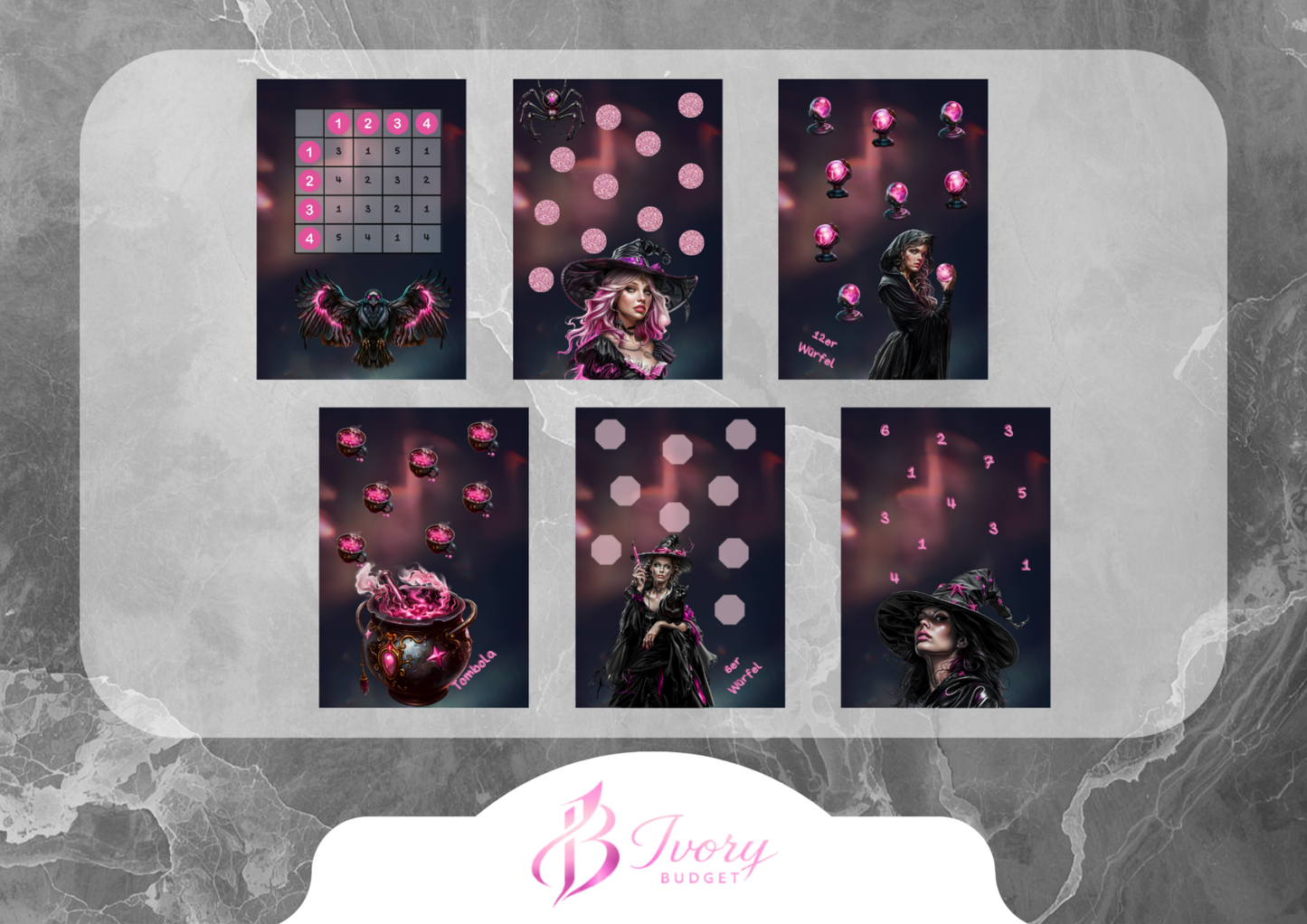 A7 Sparbuch Pink Witch