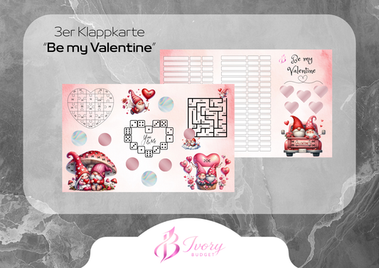Klappkarte Be my Valentine