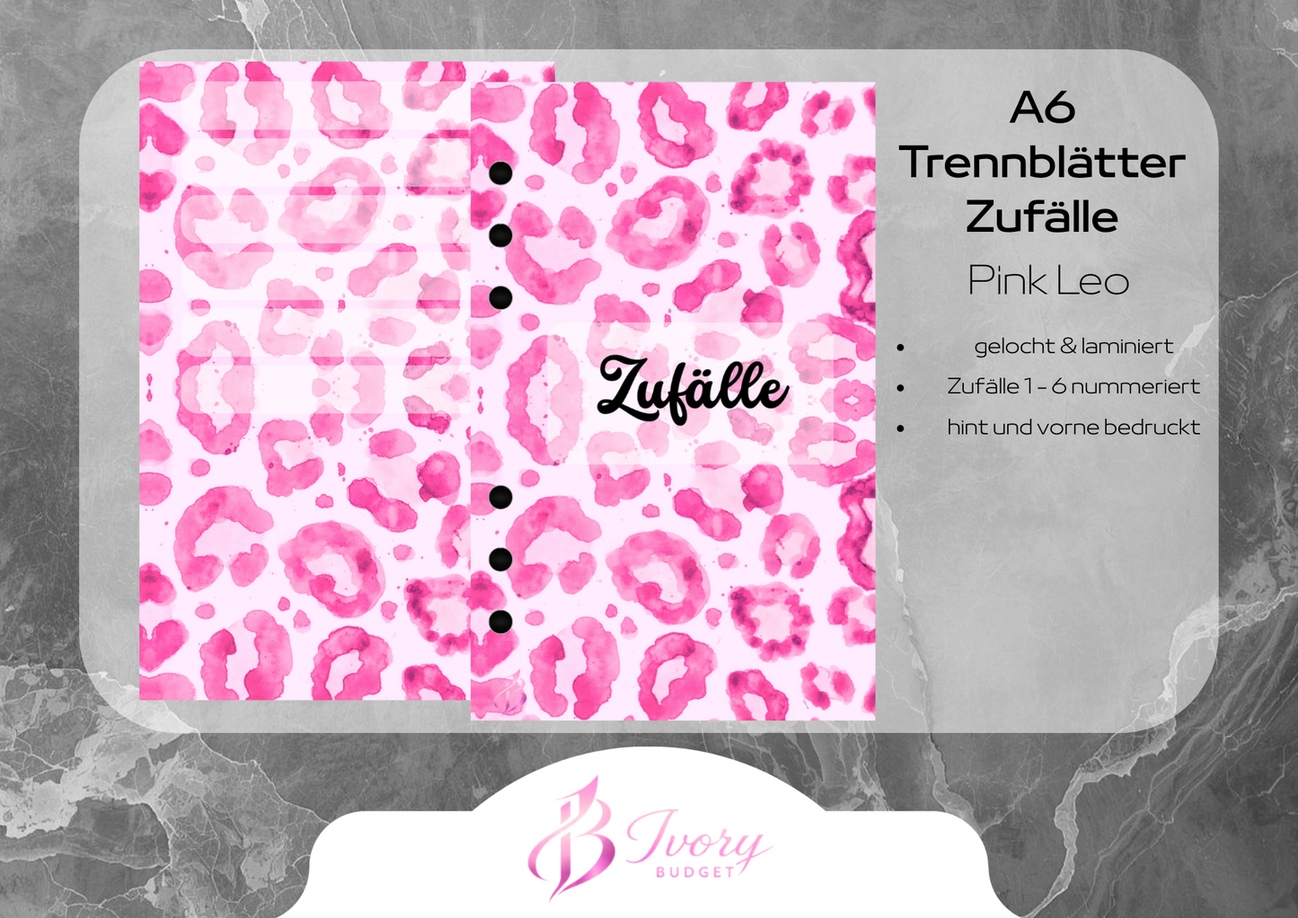 A6 Register Zufälle Pink Leo