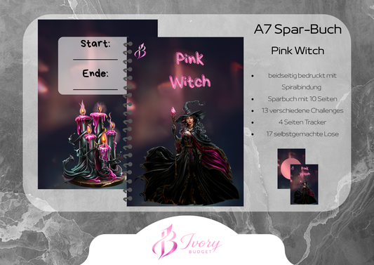 A7 Sparbuch Pink Witch