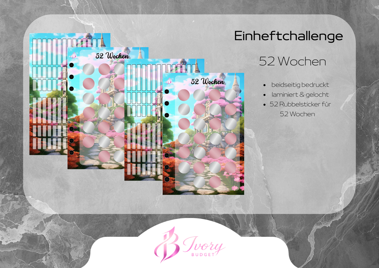 Einheftchallenge 52 Wochen