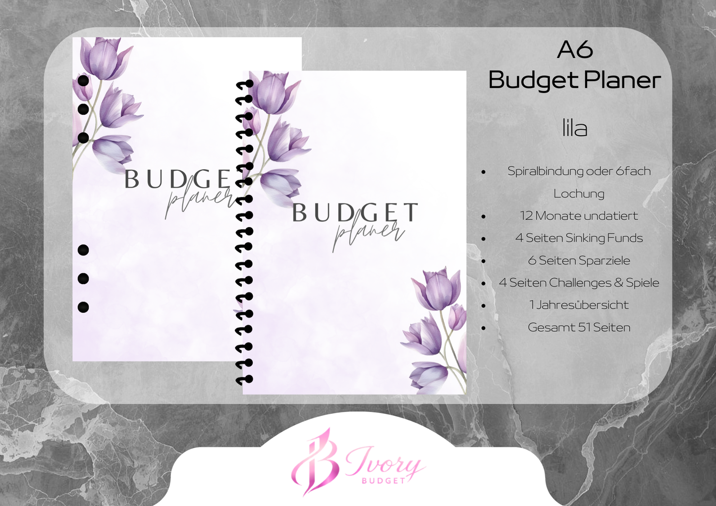 A6 Budget Planer Lila