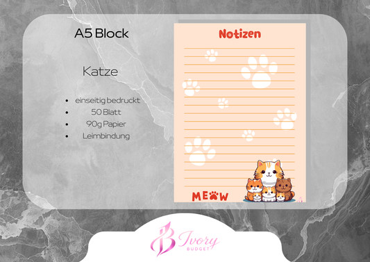 A5 Block Katze