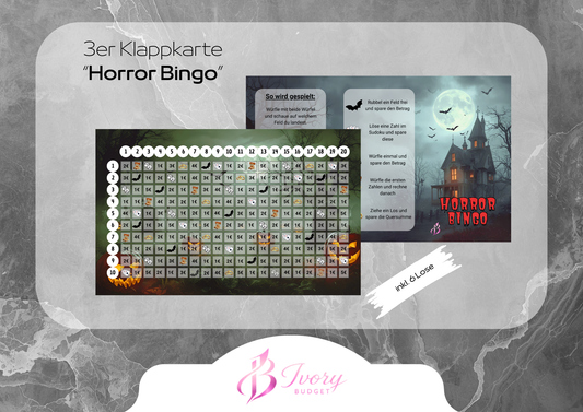 Klappkarte Horror Bingo