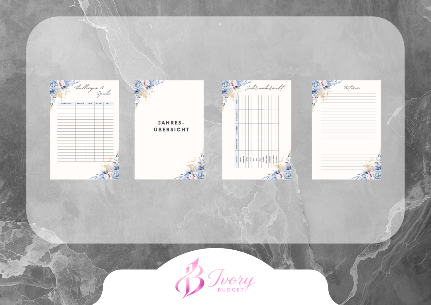 A6 Budget Planer Blau