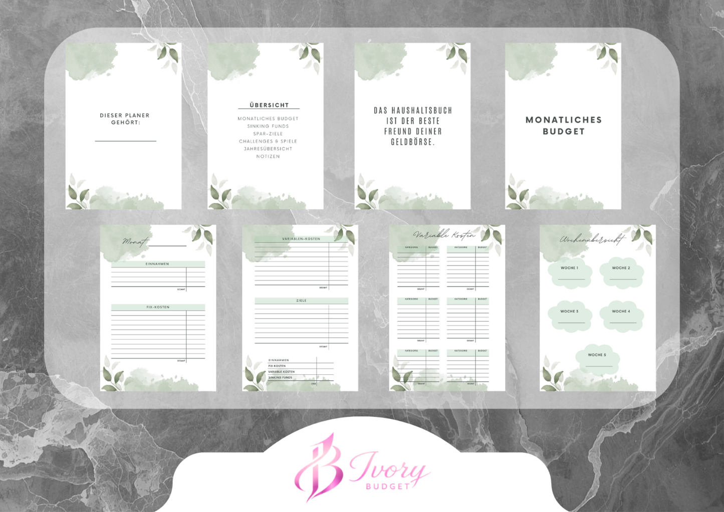 A6 Budget Planer Grün