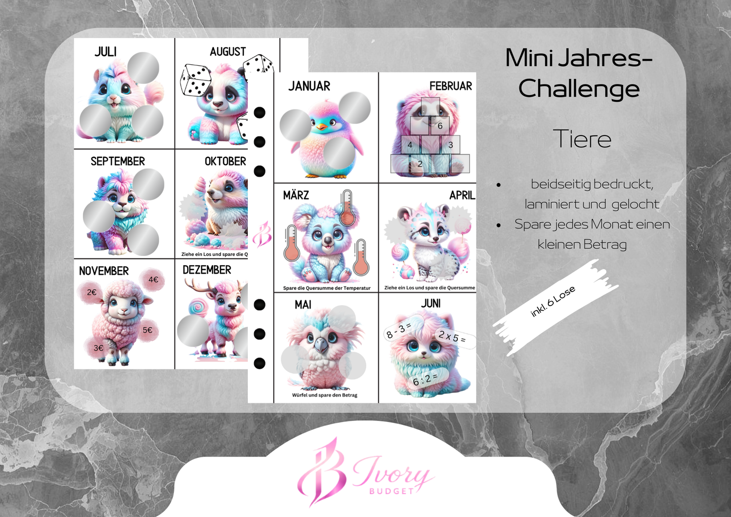 Mini Jahreschallenge Tiere
