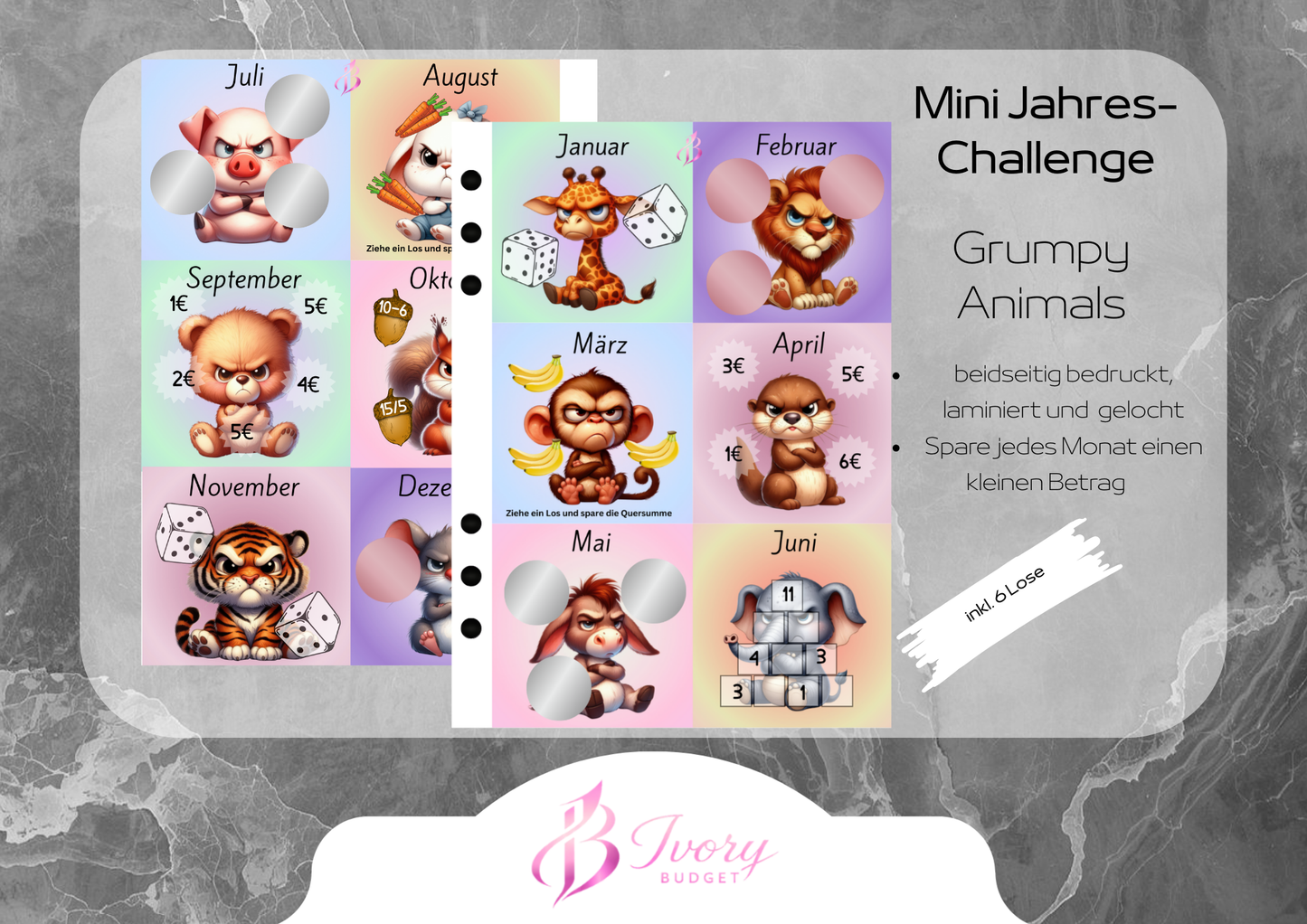 Mini Jahreschallenge Grumpy Animals
