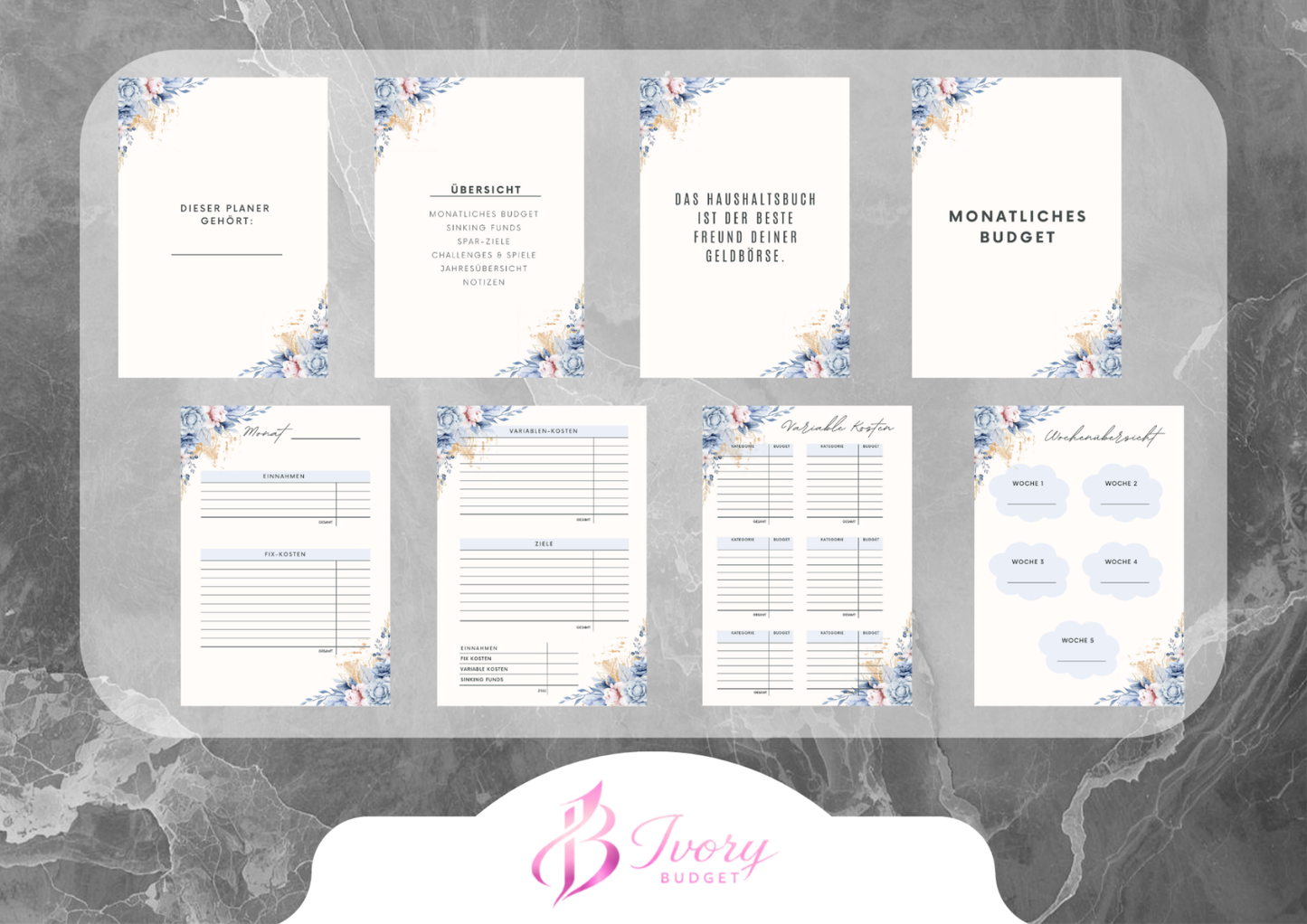 A6 Budget Planer Blau