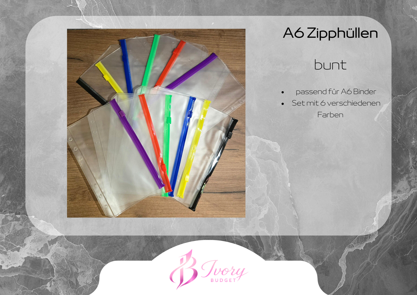 A6 Zipperhüllen farbig