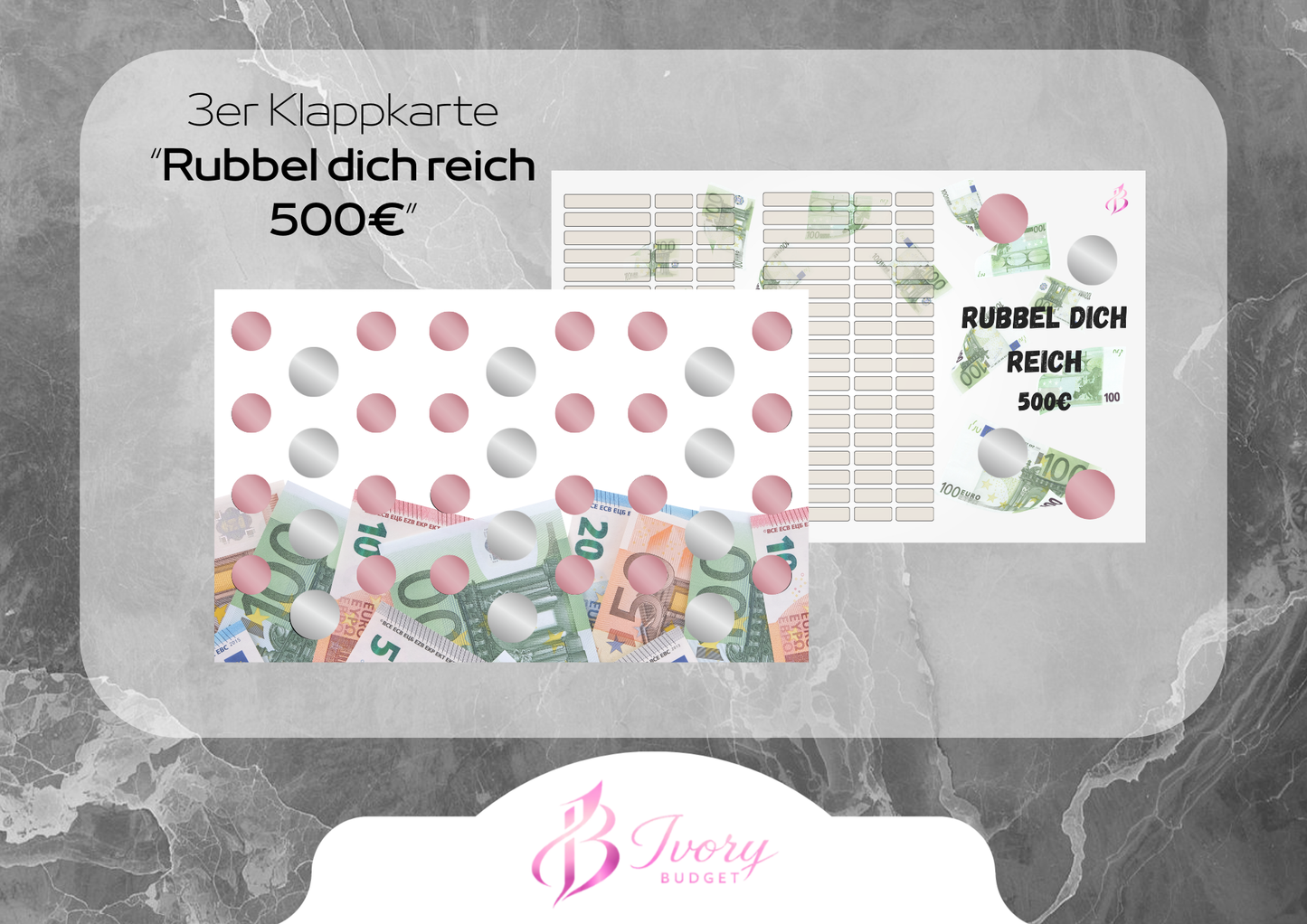 Klappkarte Rubbel dich reich