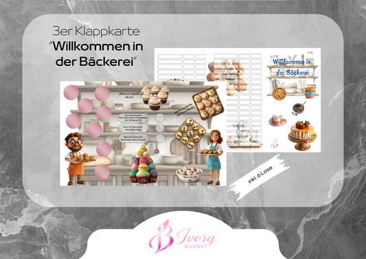 Klappkarte Willkommen in der Bäckerei