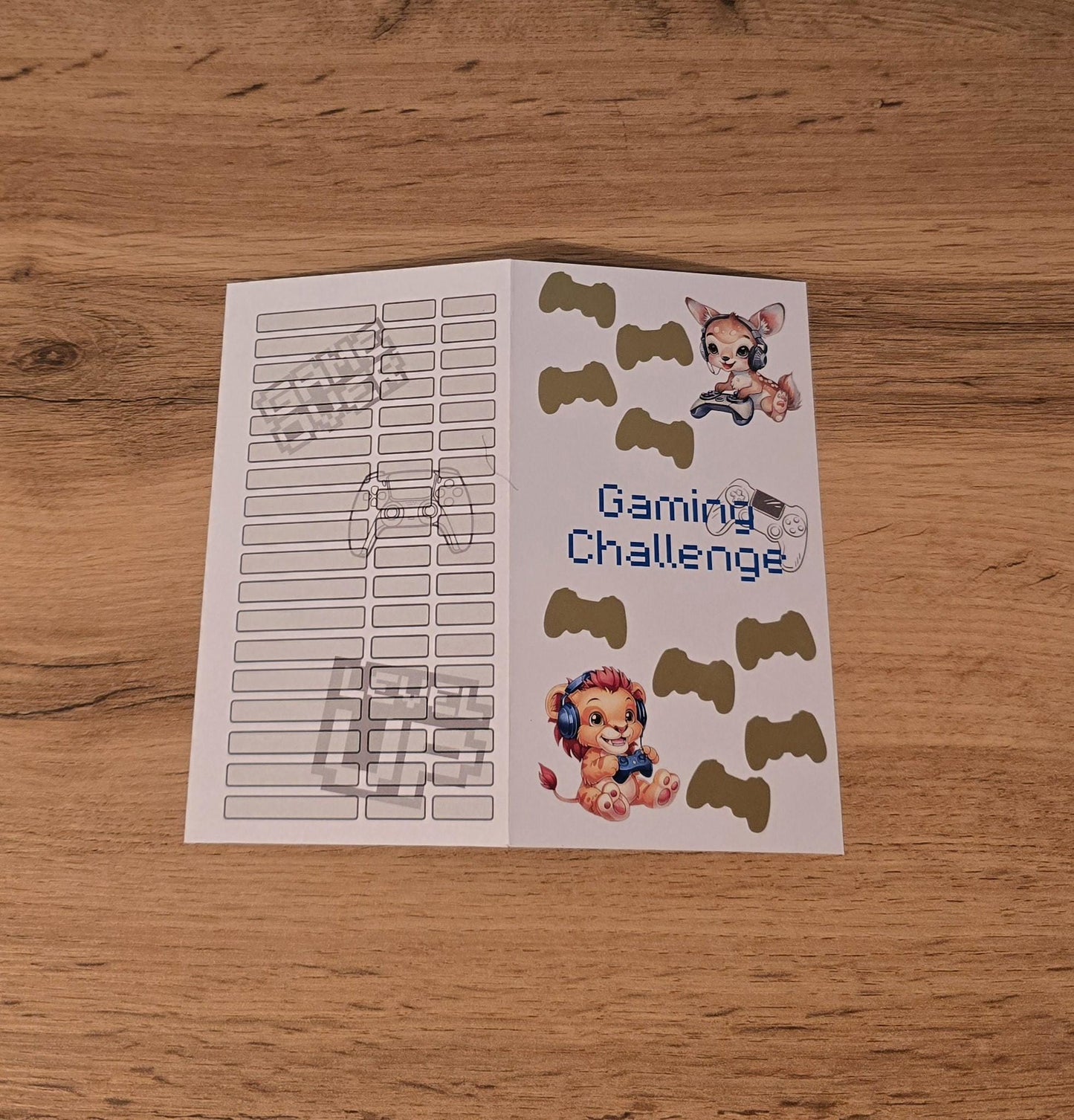 Klappkarte Gaming Challenge