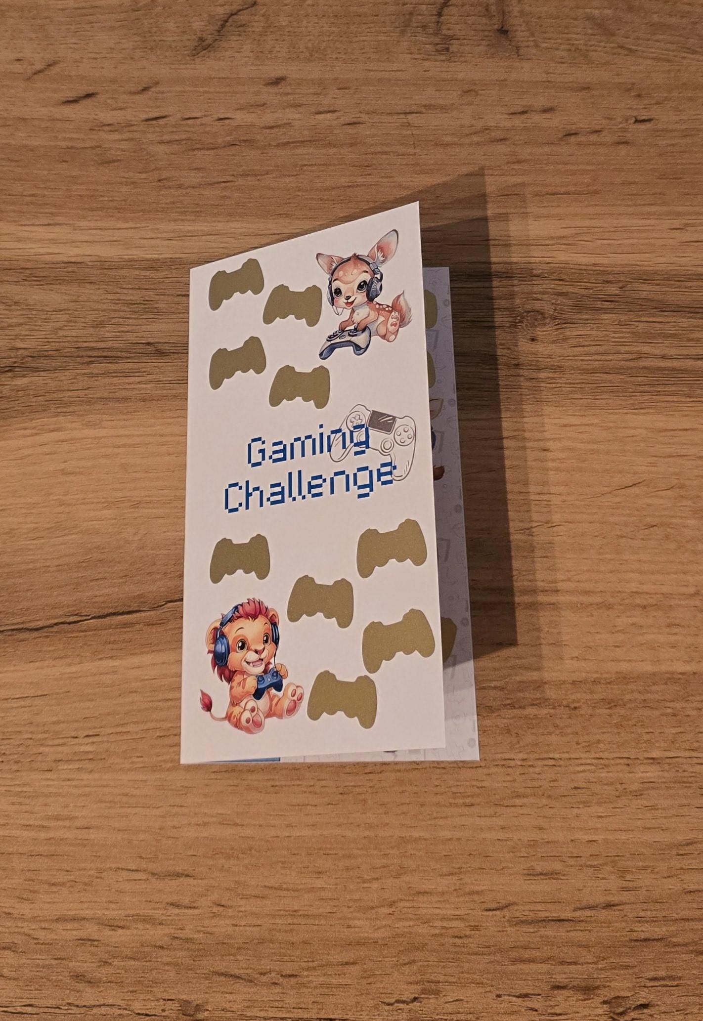 Klappkarte Gaming Challenge